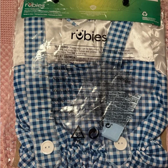 Wizard Of Oz Dorothy Costume Girls Medium 7-8 By Rubies Dress And Hair Bows NWT - Picture 4 of 4